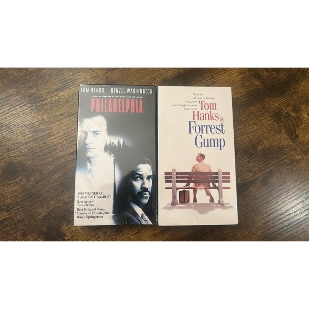 Tom Hanks VHS Bundle Forrest Gump Philadelphia Factory Sealed 2 Tape Set NTSC